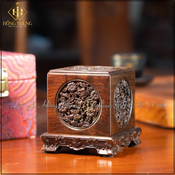 Lư trầm vuông mẫu Tứ Quý